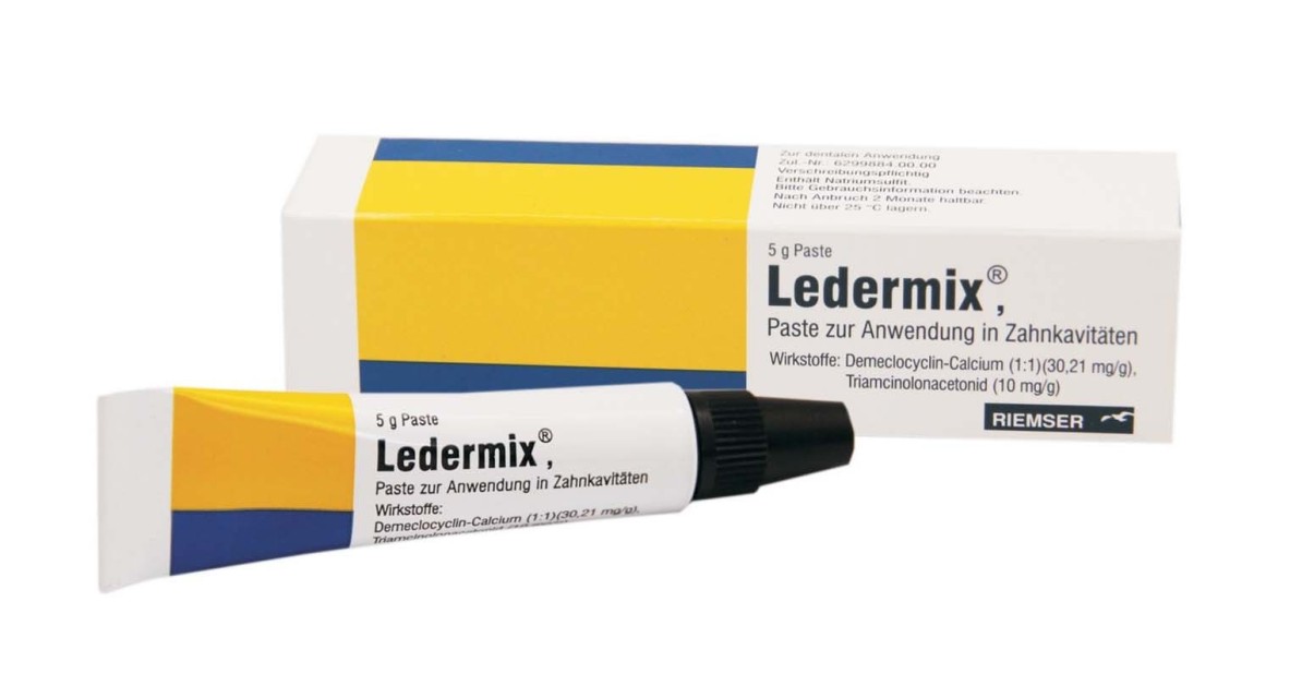 Ледермикс / Ledermix - противомикробный препарат для местного лечения заболеваний полости рта (5г), Haupt Pharma Wolfratshausen / Германия